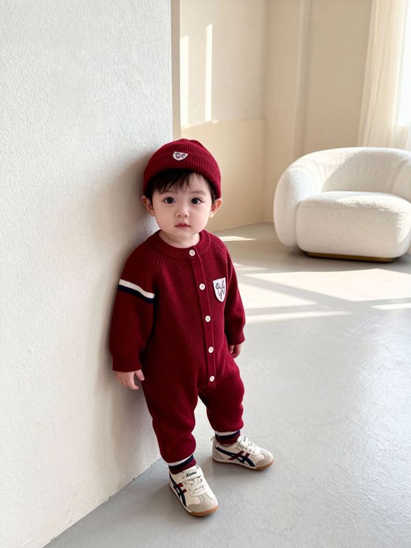 『現貨80cm』狗狗布標開釦連身裝+帽 