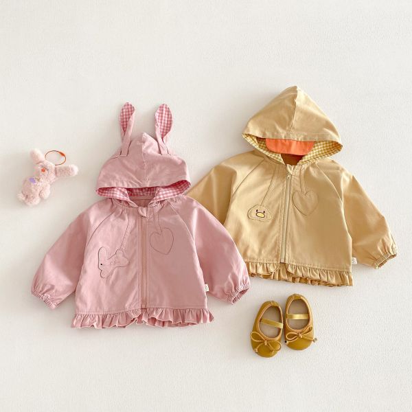 超萌兔子/小鴨荷葉連帽拉鍊外套 