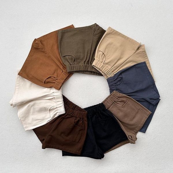 基礎百搭素色鬆緊休閒短褲 