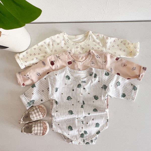 純棉開釦卡通印花包屁衣 