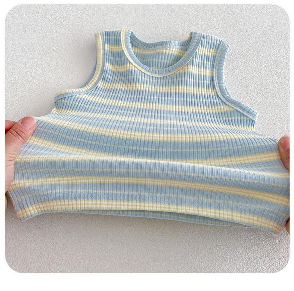 彈力條紋背心+星星娃娃吊帶褲 