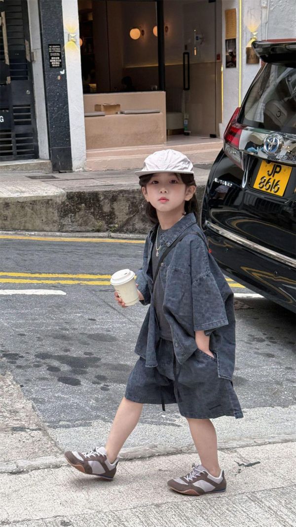 豹紋牛仔休閒兩件式套裝(2色) 