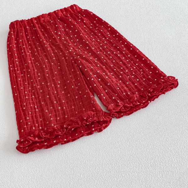 甜美米妮翻領上衣/點點雪紡連身裙/長褲 