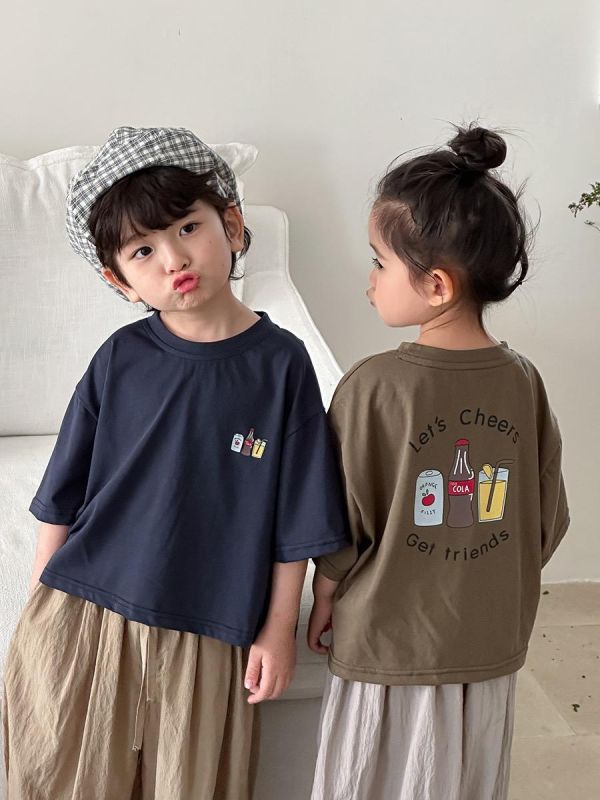 可樂汽水印花寬鬆T恤上衣(3色) 