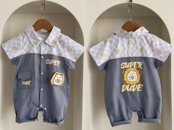 假兩件工裝前後獅子連身裝 