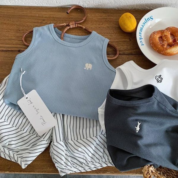 素色簡約動物刺繡百搭背心 