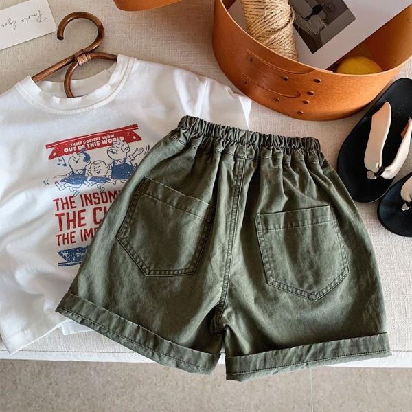 帥氣日系1印花造型五分短褲 