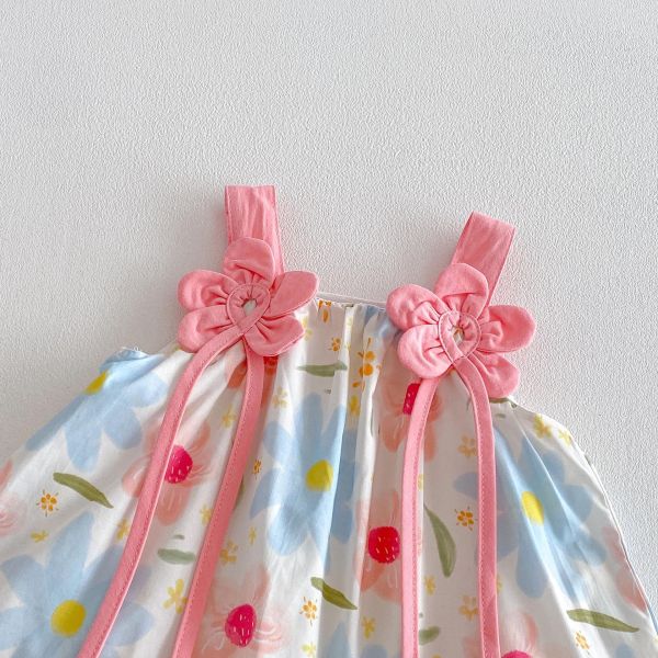 滿印碎花小花背帶包屁裙 