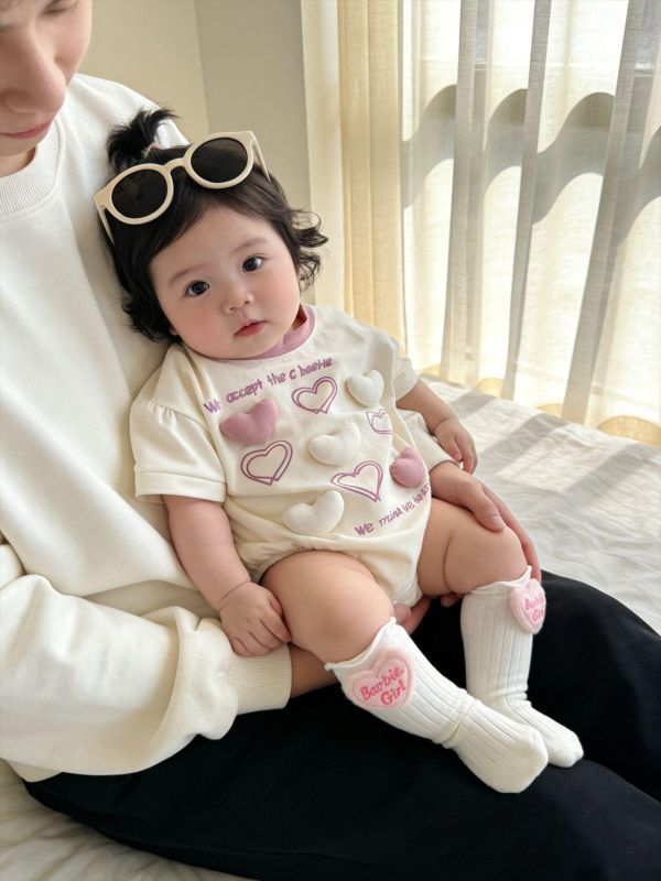 立體愛心可愛印花包屁衣(2色) 