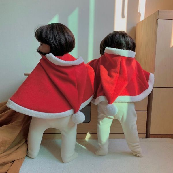聖誕造型加絨披風斗篷 