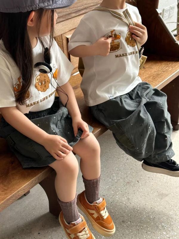 親子麵包可頌雙面印花上衣 