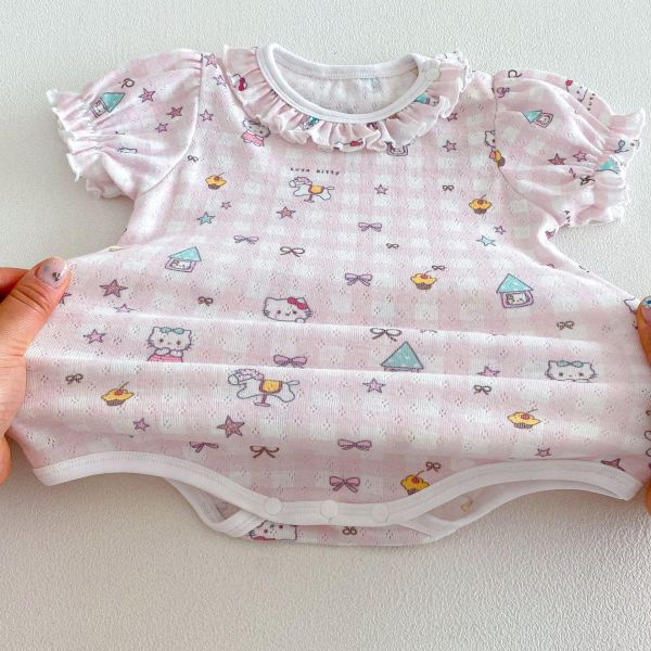 超萌花邊圓領可愛印花彈力包屁衣 