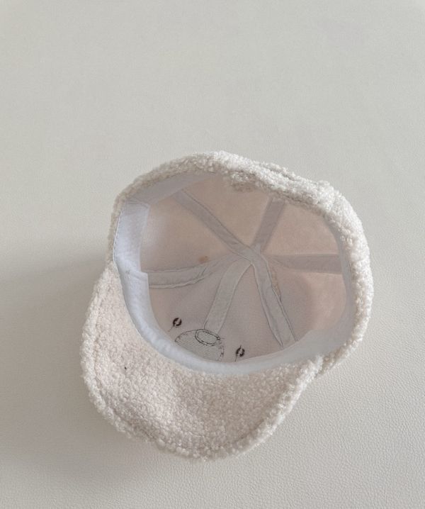 羊羔毛可愛小熊棒球帽 