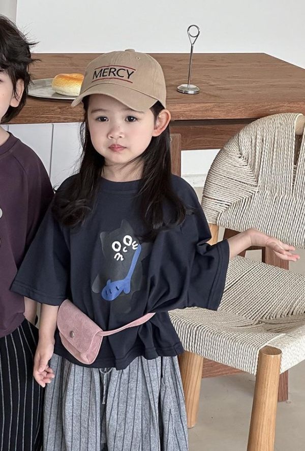 背包貓咪印花寬鬆上衣 