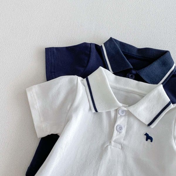 Polo翻領小馬刺繡包屁衣 