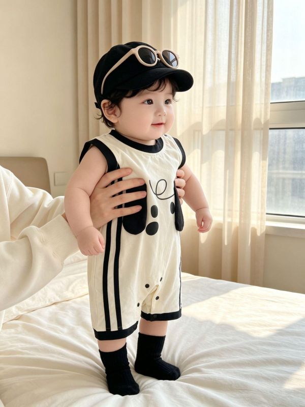 立體狗狗耳朵帥氣連身裝 