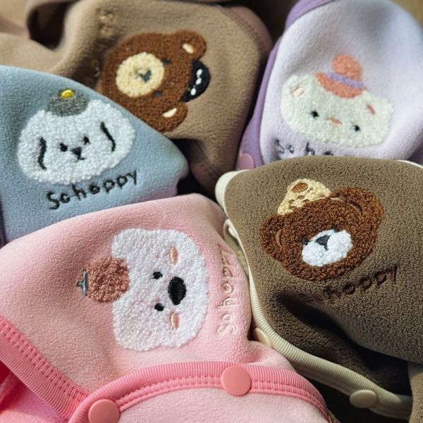 動物刺繡奧粒絨壓邊背心 