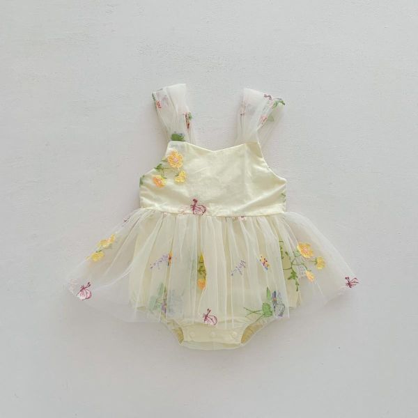 森林系碎花網紗包屁裙 