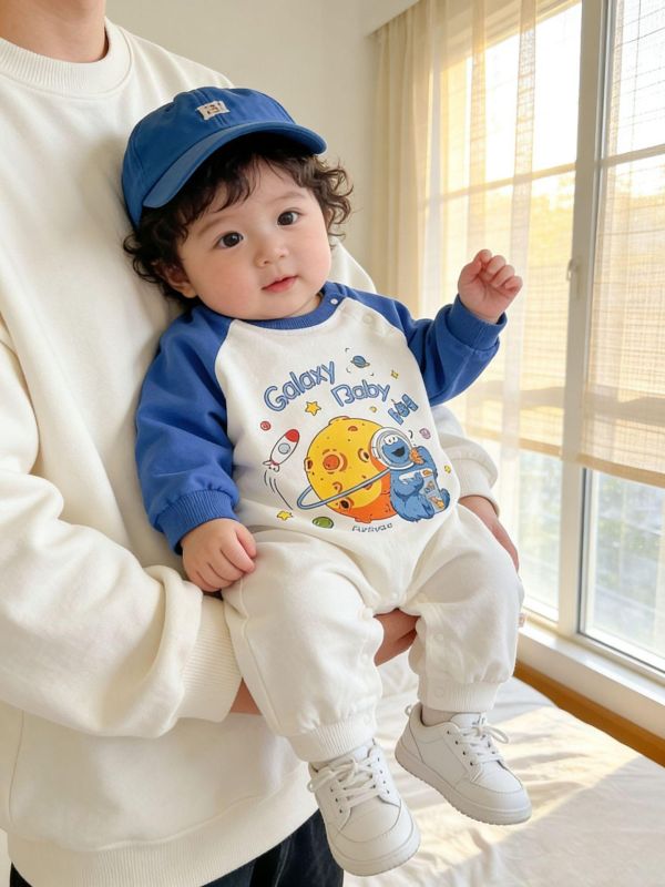 可愛Elmo印花拼袖連身裝(3色) 