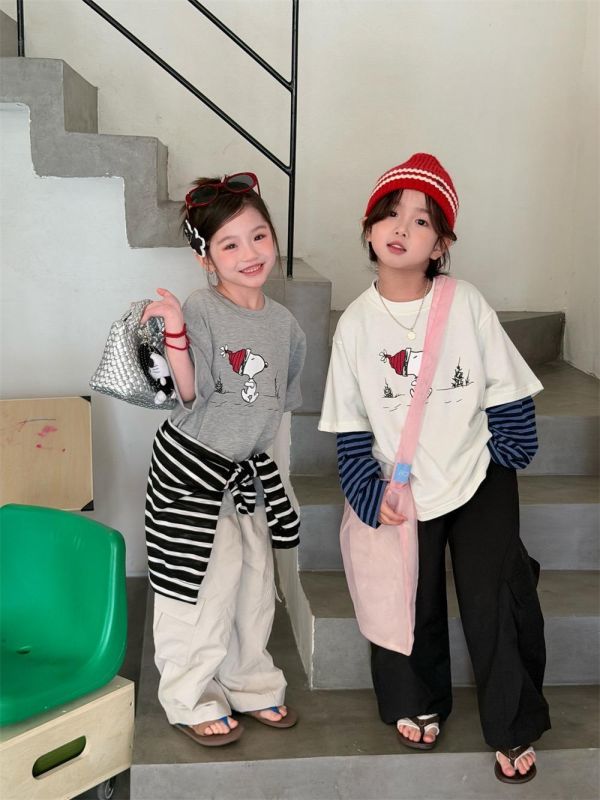 可愛卡通史努比印花T恤上衣 