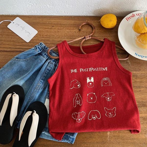 可愛狗狗印花夏季背心 