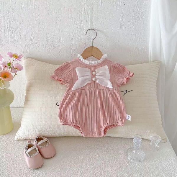 甜美宮廷風大蝴蝶結彈力包屁衣 