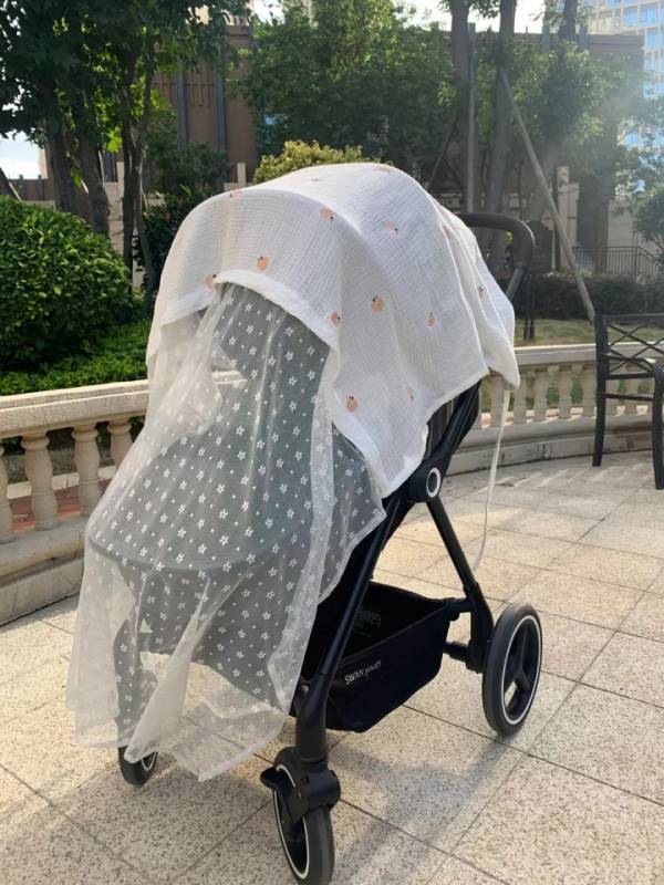 Ins嬰兒推車透氣遮陽布 