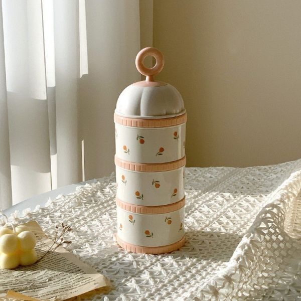 韓風超美三層外出奶粉盒 