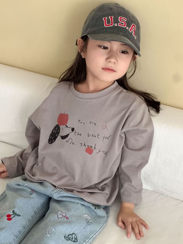 男女童百搭塗鴉印花薄上衣(4色) 