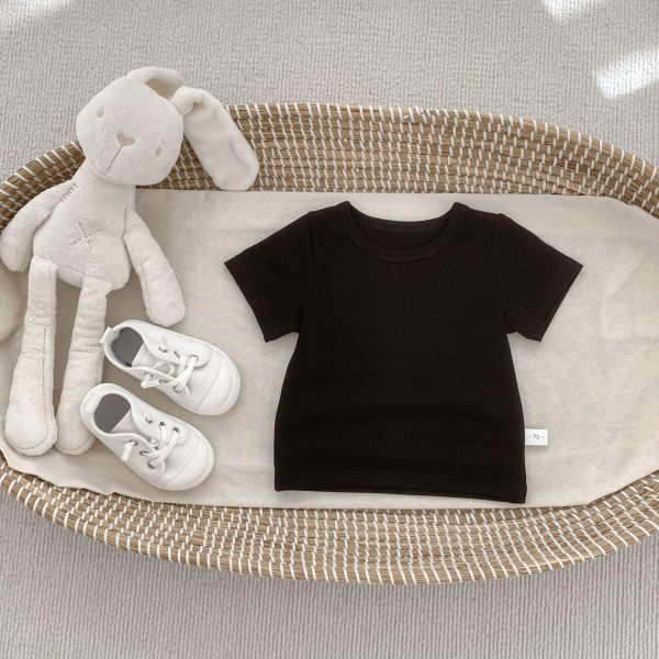 基礎百搭素色彈力圓領上衣 