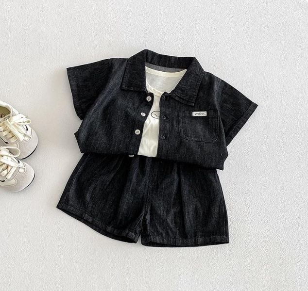 好會穿!!素色牛仔開釦兩件套/背心 
