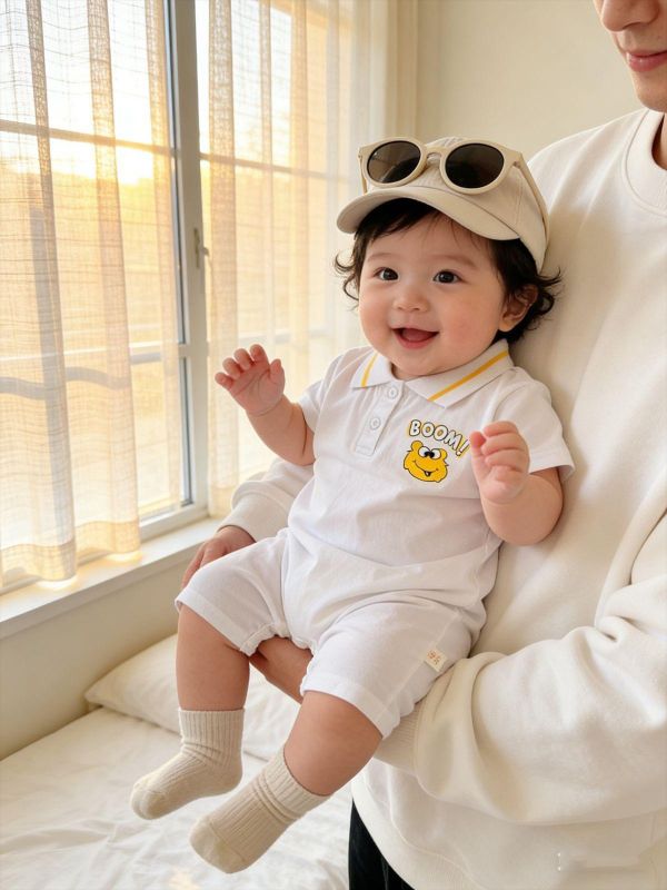 Boom!可愛印花翻領連身裝(2色) 