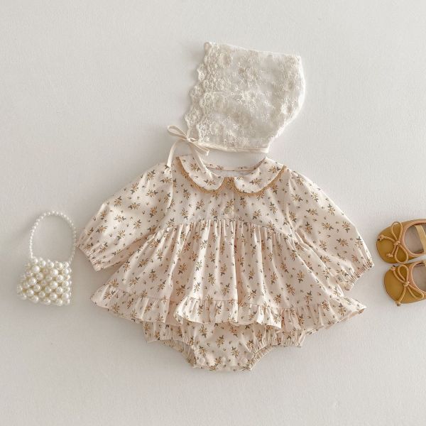 田園氣質碎花開釦包屁裙 