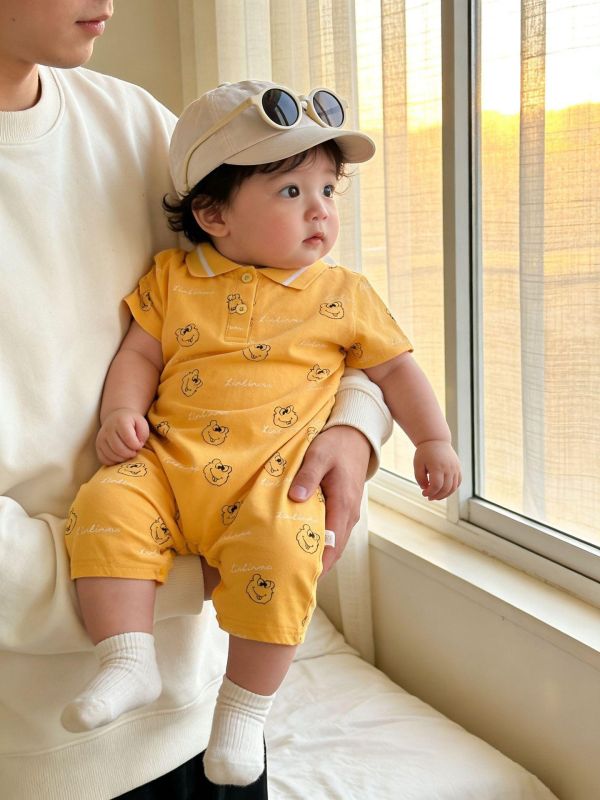 Boom!可愛印花翻領連身裝(2色) 