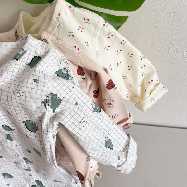 純棉開釦卡通印花包屁衣 