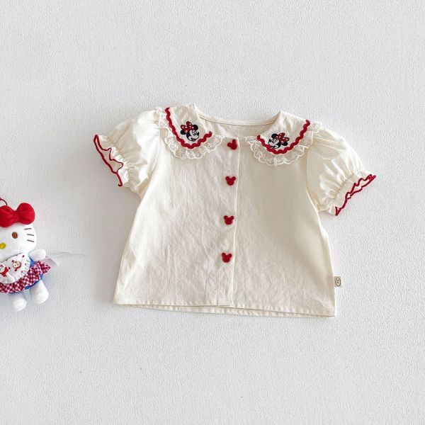 甜美米妮翻領上衣/點點雪紡連身裙/長褲 