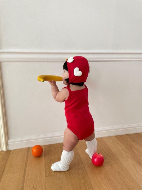 夏日素色愛心造型速乾泳衣(含帽)(3色) 