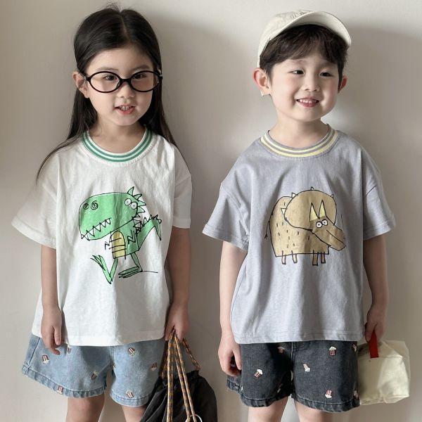 恐龍塗鴉立體背鰭造型上衣 