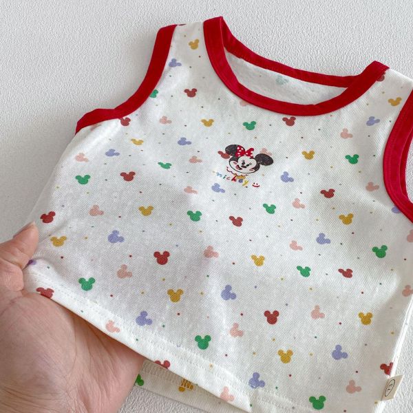 米奇滿印背心/立體米奇屁股吊帶褲 