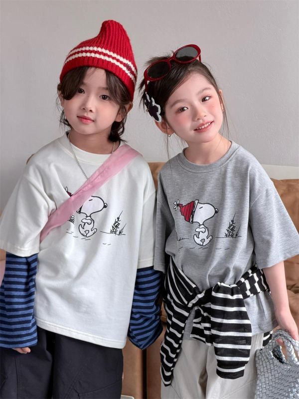 可愛卡通史努比印花T恤上衣 