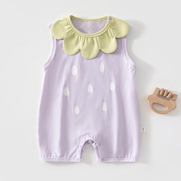 新生兒草莓花瓣領連身裝(2色) 