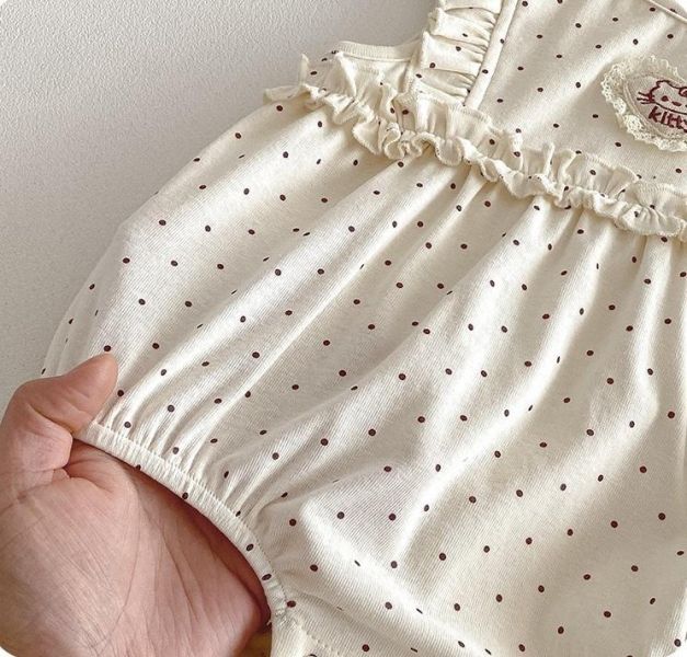 木耳邊貓咪點點包屁衣 