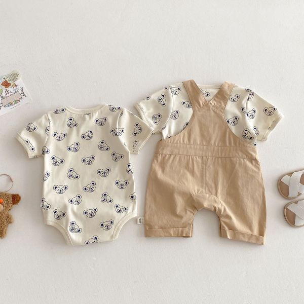 滿版達菲熊包屁衣/上衣/吊帶長褲 