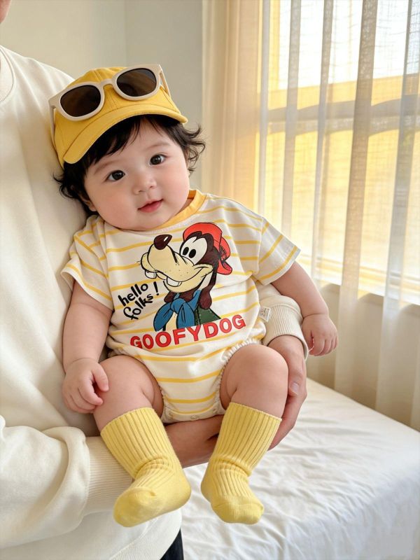 可愛高飛條紋寬鬆包屁衣(2色) 