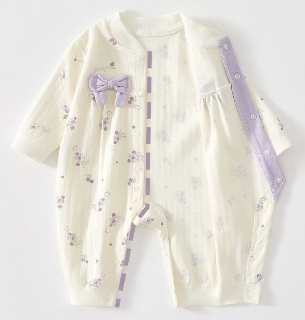 新生兒女童口水巾/蝴蝶結開釦連身裝 
