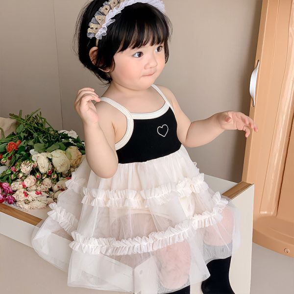 愛心薄款針織網紗包屁裙 