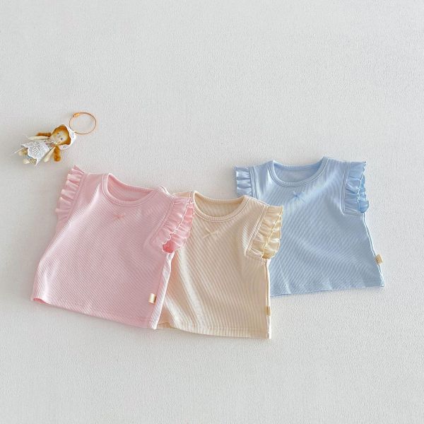 素色木耳邊打底背心 