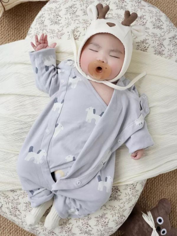 新生兒純棉護肚側開連身裝(7款) 
