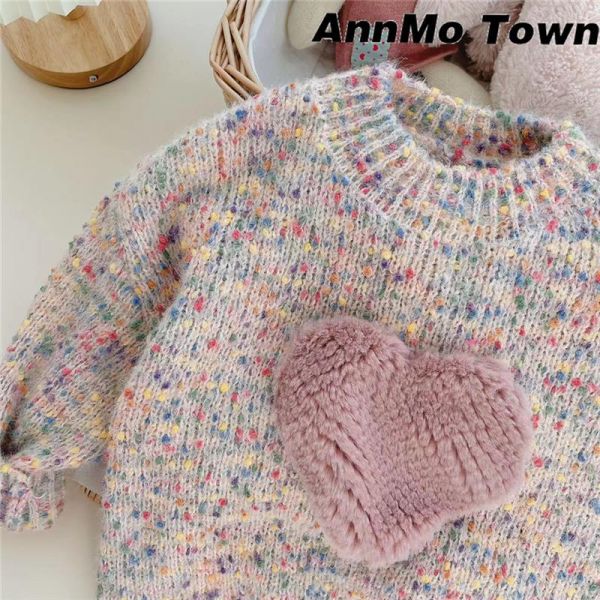 混織毛絨愛心甜系上衣 