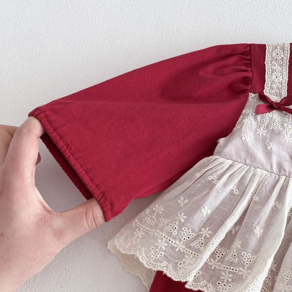 假兩件吊帶蕾絲包屁裙 